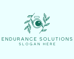 Green Plant Camera Lens logo design