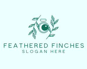 Green Plant Camera Lens logo design