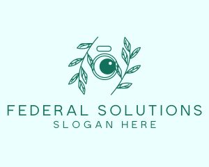 Green Plant Camera Lens logo design