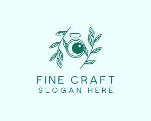 Green Plant Camera Lens logo design