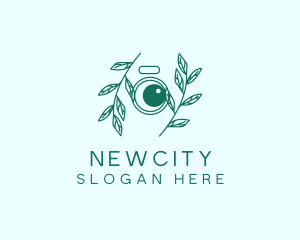 Green Plant Camera Lens logo design