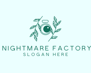 Green Plant Camera Lens logo design