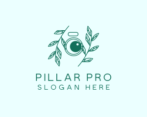 Green Plant Camera Lens logo design