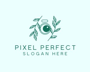 Green Plant Camera Lens logo design