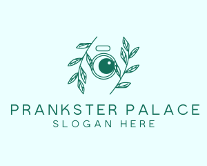 Green Plant Camera Lens logo design