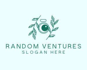 Green Plant Camera Lens logo design