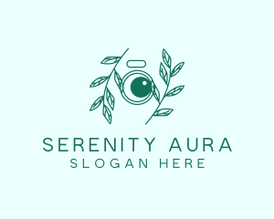 Green Plant Camera Lens logo design