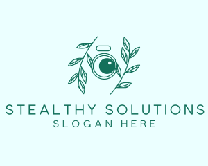 Green Plant Camera Lens logo design