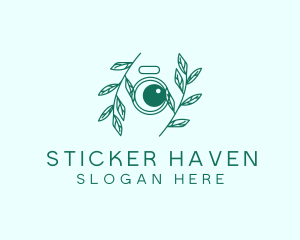 Green Plant Camera Lens logo design