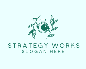 Green Plant Camera Lens logo design