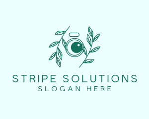 Green Plant Camera Lens logo design