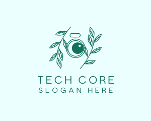 Green Plant Camera Lens logo design