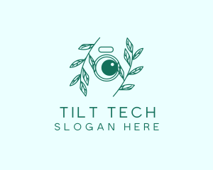 Green Plant Camera Lens logo design