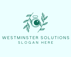 Green Plant Camera Lens logo design