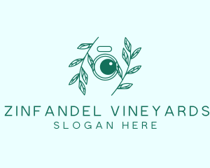 Green Plant Camera Lens logo design