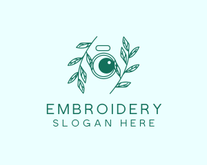 Green Plant Camera Lens logo design