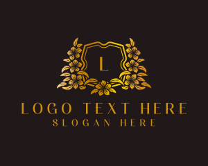 Gold - Deluxe Floral Wreath logo design