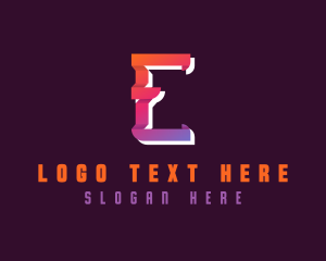 Gradient - Modern Business Letter E logo design