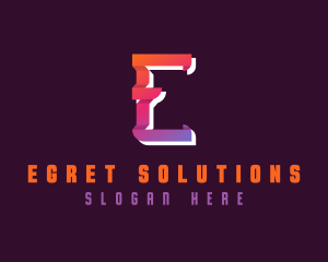 Modern Business Letter E logo design