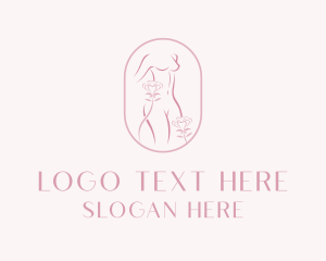 Massage - Naked Body Flower logo design