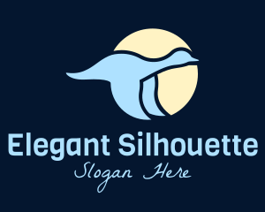 Silhouette - Flying Swan Silhouette logo design