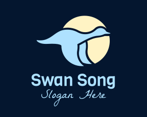 Swan - Flying Swan Silhouette logo design