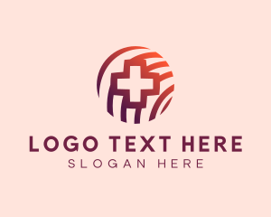 Medical Cross Globe logo design