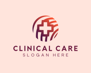 Medical Cross Globe logo design