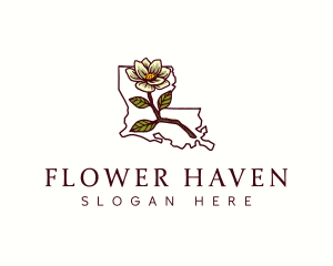 Magnolia Flower Louisiana logo design