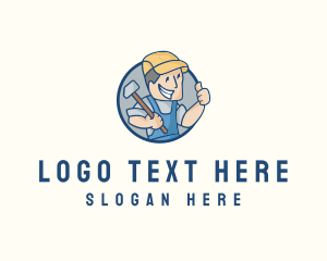 Sledgehammer - Construction Builder Man logo design