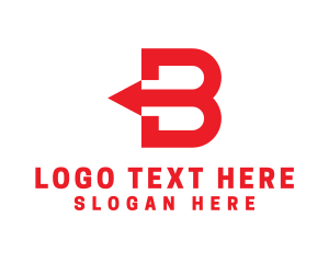 Left - Reverse Arrow Letter B logo design