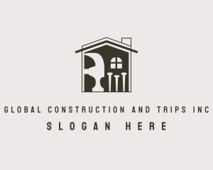 Screws - House Repair Construction logo design