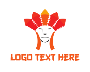 Zoo - Tribe Feathers Lion logo design