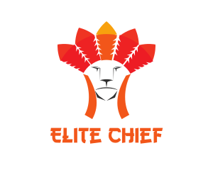 Chief - Tribe Feathers Lion logo design