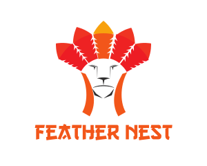 Tribe Feathers Lion logo design