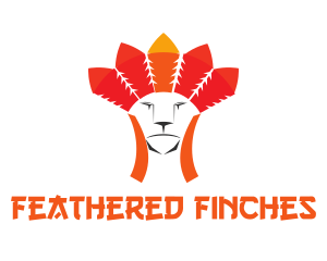 Tribe Feathers Lion logo design