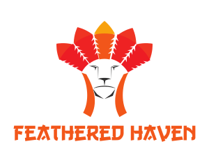 Tribe Feathers Lion logo design