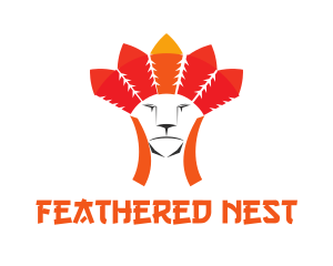 Feathers - Tribe Feathers Lion logo design