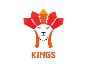 Tribe Feathers Lion logo design