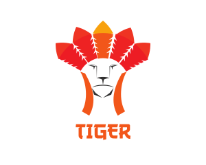 Tribe Feathers Lion logo design