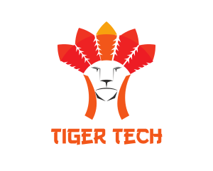 Tribe Feathers Lion logo design