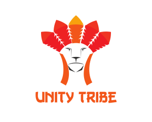 Tribe Feathers Lion logo design