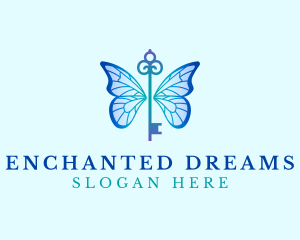 Fairytale - Butterfly Key Wings logo design