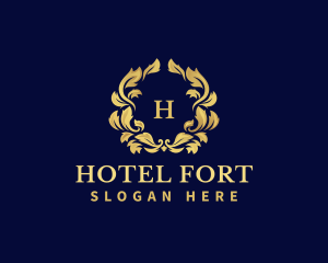 Luxury Wreath Hotel logo design