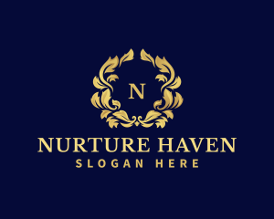 Luxury Wreath Hotel logo design