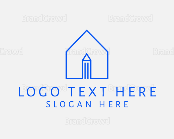 Minimalist House Pencil Logo