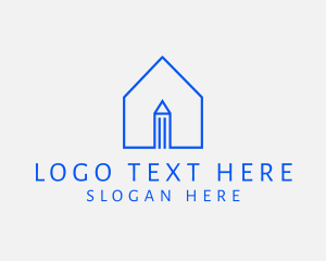 Pen - Minimalist House Pencil logo design