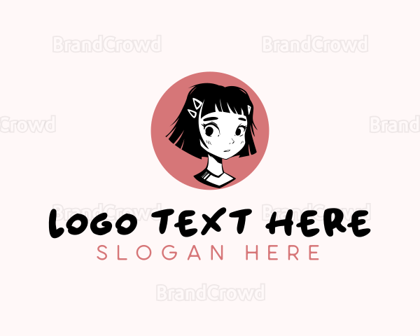 Female Anime Cosplayer Logo