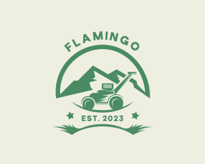 Grass Cutting - Lawn Mower Mountain logo design