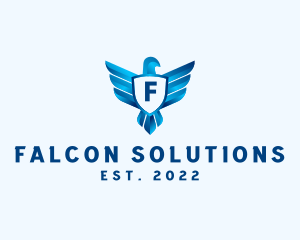 Falcon - Falcon Wings Shield Aviation logo design